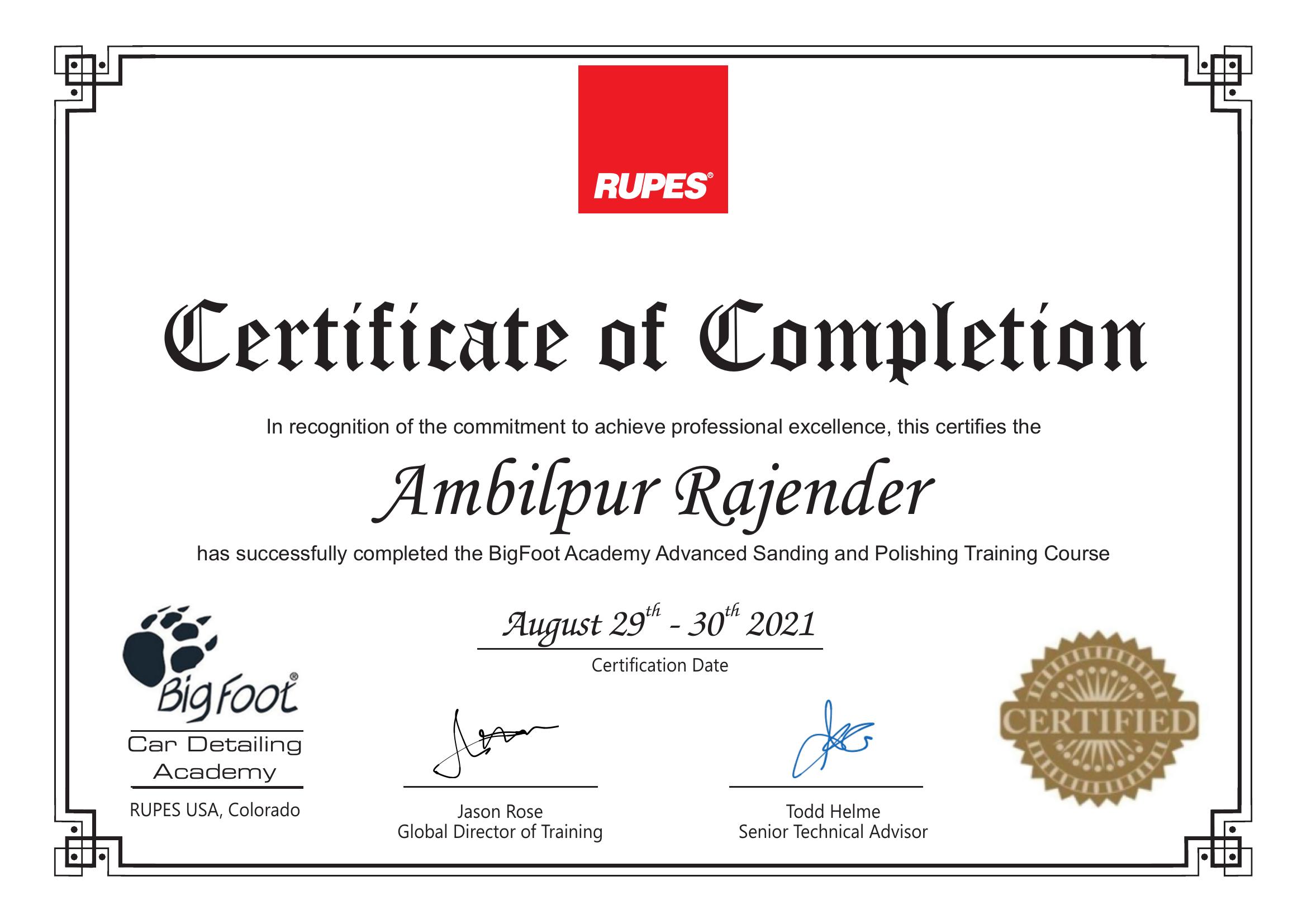RUPES BigFoot Academy